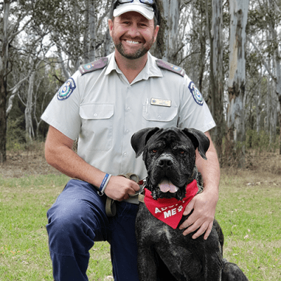 AWL NSW Inspector with a Rescued Dog